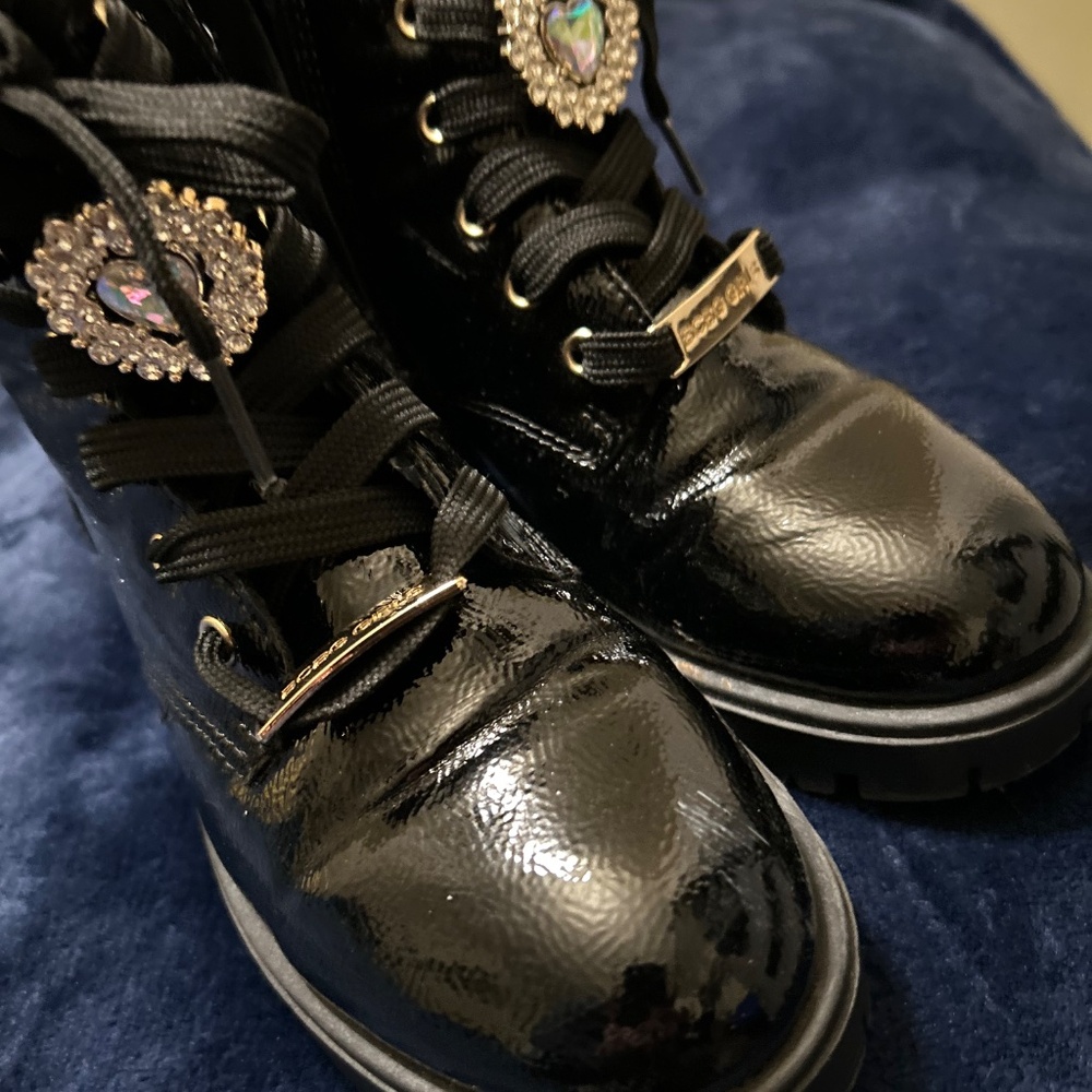 BCBG Girls Black Lace Up Boots - Picture 2 of 4